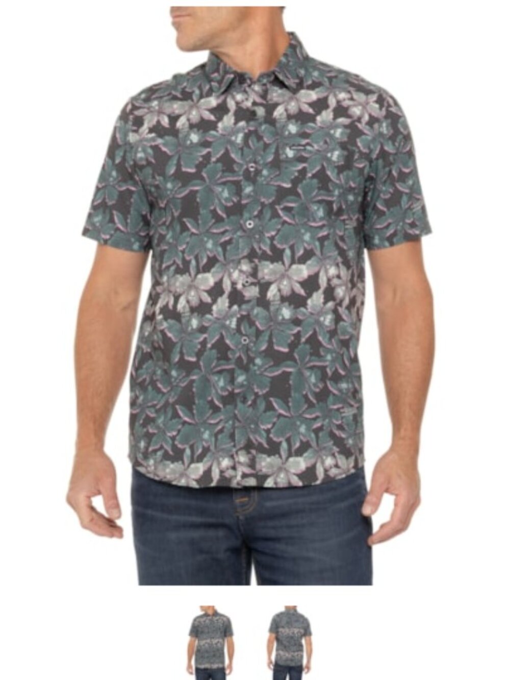 Volcom Men's Medium Bets On Woven Shirt Short Sleeve Pattern Blue NWT Cotton